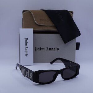 Palm Angels PERI007 ANGEL 1007 Rectangle Sunglasses - Black/Dark Grey